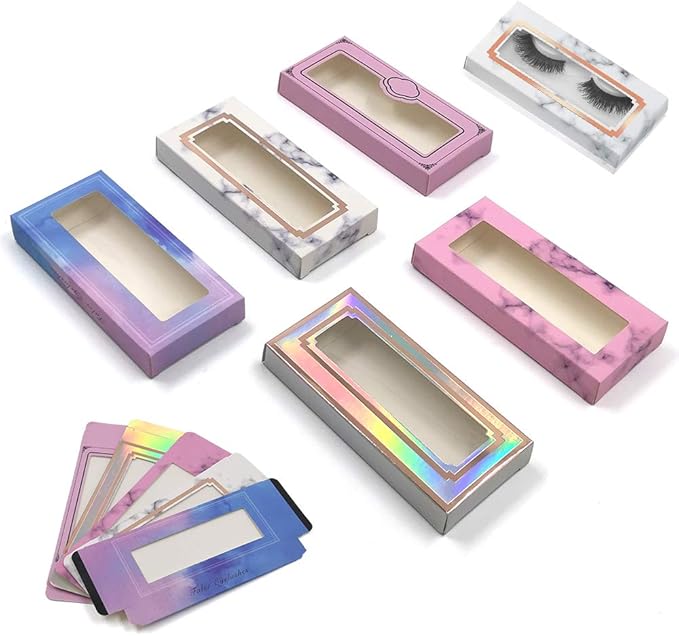 25 Pcs Empty Eyelash Packaging Box Soft Paper Lash Box False Eyelash