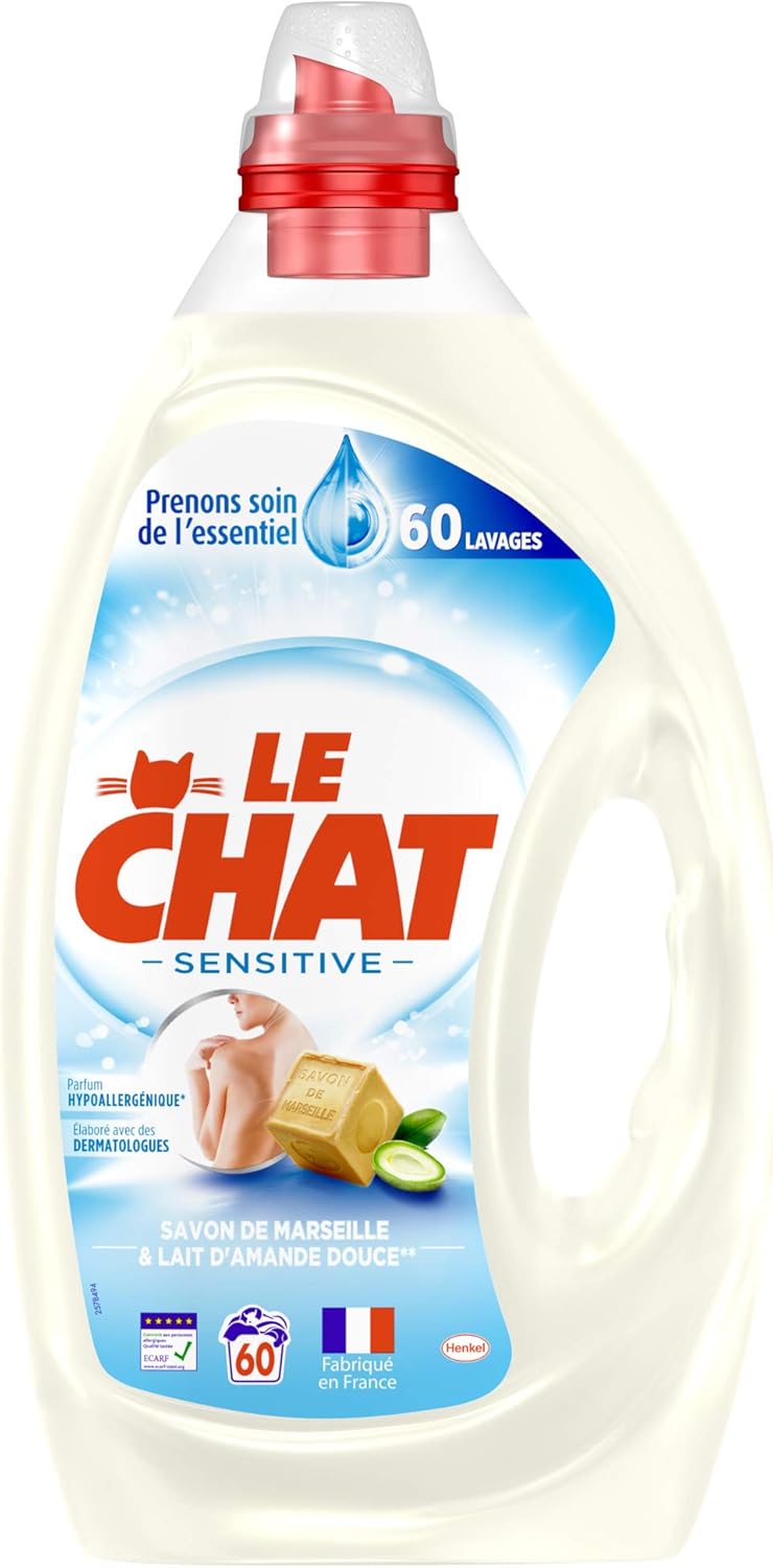 Le Chat Sensitive Lessive Liquide Hypoallergenique Marseille Lait D Amande Douce 60 Lavages 3l Amazon Es Salud Y Cuidado Personal