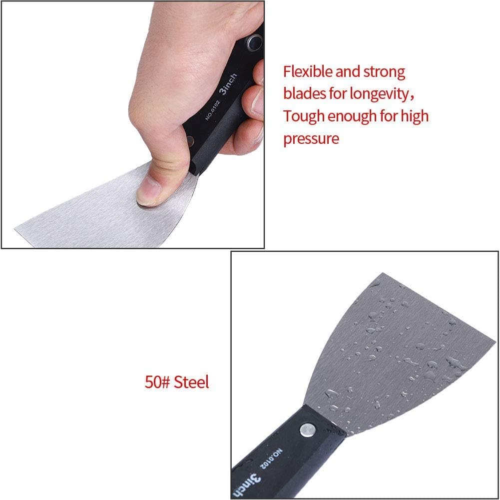 7Pcs Filling Knife Set Flexible, Wallpaper Scraper Stainless Steel Putty Knife Filler Knifves, Wall Filler Paint Scraper Tool - Image 5