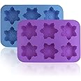 Silicone Snowflake Molds, FineGood 2 Pack Cake Pans Cookie Trays Handmade Soap Making Moulds, Also for Chocolate Pudding Jell