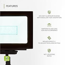 ASD 50W LED Flood Light Outdoor, 120V 5100 Lm 5000K