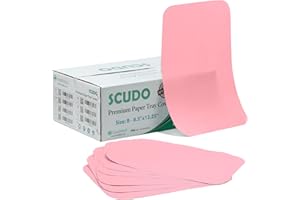 1000 PCs Dental Grade Scudo Premium Paper Tray Covers Size B (8.5x12.25) by VASTMED | Disposable Pink Tray Covers for Dental Tray, Sterile Tattoo Tray, Surgery Tray