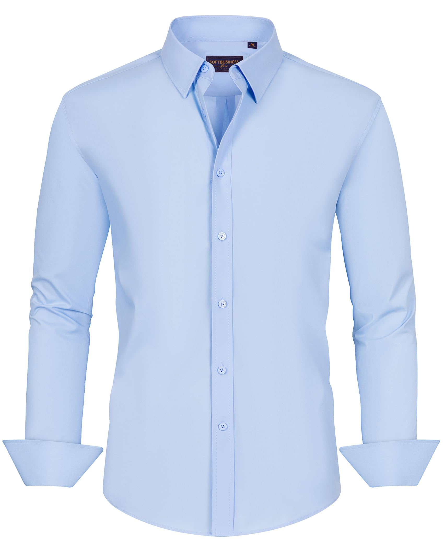 J.VER Wasserdichtes Herren Hemd Langarmshirt Männer Freizeit Hemden Regular Fit Outdoor Straße Oberhemden,Hellblau,L 4