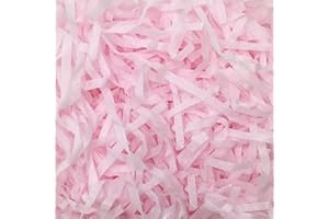 HLNLSU Cut Paper Shred Filler (1 LB) for Packing and Filling Gift Baskets,Multi-color optional (Light-pink)