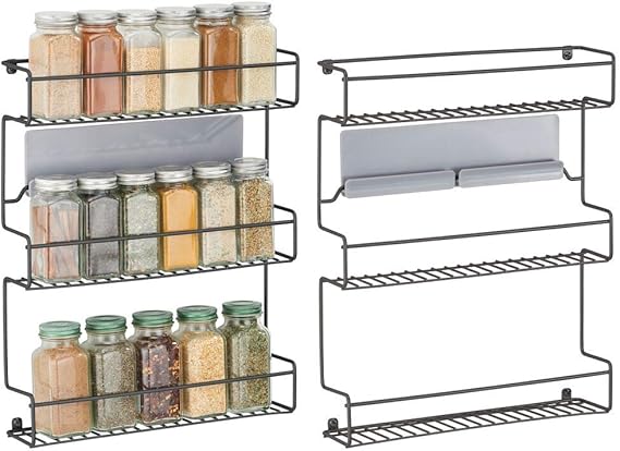 mDesign Juego de 2 especieros de Cocina – Estantería metálica