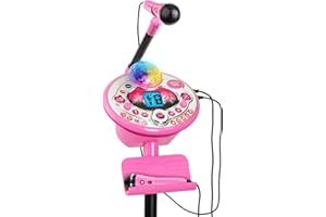VTech Kidi Star Karaoke Machine Deluxe, 2 Microphones with AC Adapter, Pink