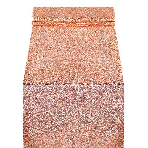 Gardenlovers Rose gold sequin table runner,for wedding party decoration,table decoration in rose gold,also great as an autumn table runner