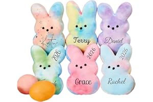 Personalized Easter Peep Bunny Plush,Custom Name Plush Bunny Toy,Easter Basket Stuffer,Easter Gifts for Kids