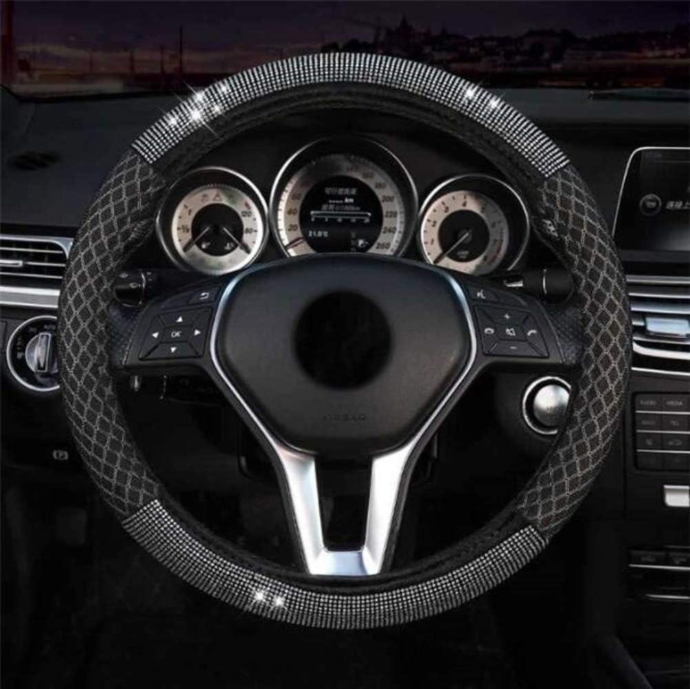 Carmen New Sunmmer Ice Silk Cooling Breathable Steering Wheel Cover Universal 15 Inch Car Interior Decor Accessories