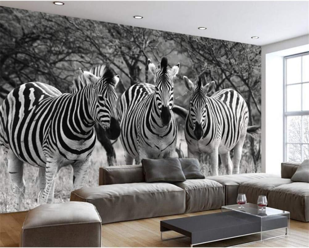 Custom Wallpaper Living Room Bedroom murals Retro Nostalgia Black and White Zebra Mural TV Wall 3D Wallpaper Mural