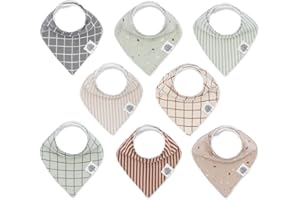 PARKER BABY CO. Parker Baby Bandana Drool Bibs 8 Pack Baby Bibs for Boys, Girls, Unisex - Soft & Stylish Teething Bibs for Babies