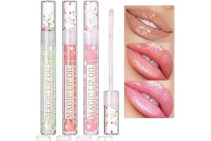 CAKAILA 3Pcs Plumping Lip Oil Shimmery Lip gloss set,Diamond Transparent Shimmer Hydrating Lip Gloss Tinted Lip Balm Transparent Lip Care,Long Lasting Nourishing Non-sticky Fresh Texture for Women and Girls