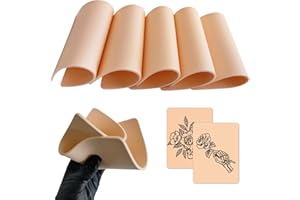 5Pcs Fake Skin 3MM - Ruicoo Tattoo Skin Double Sides Tattoo Practice Skin, Tattoo Fake Skin for Beginners and Experienced Artists Tattoo Supplies