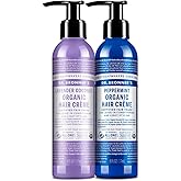 Dr. Bronner's Organic Hair Crème Leave-In Conditioner Styling Cream Anti Frizz Hair Product for Women & Men Hair Cream USDA Organic, Cruelty Free, Lavender Coconut & Peppermint - 6oz 2 Pack