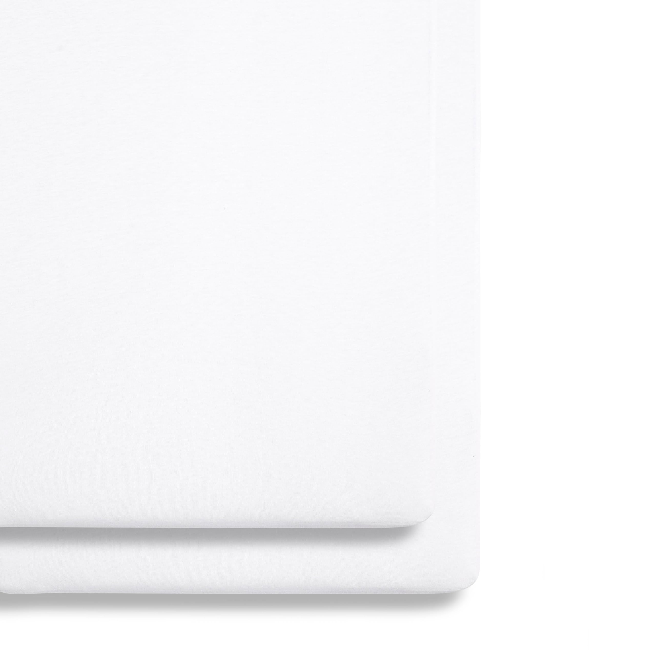 Snuz Bedside Crib Fitted Sheets - Fits All SnuzPod Cribs, 100% Jersey Cotton SnuzPod Sheets, Machine Washable, Tumble Dryer Safe, Breathable, Universal Fit 44x80cm, 2 Pack, White