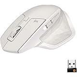 Logitech MX Master 2S Wireless Mouse – Use On Any Surface, Hyper-Fast Scrolling, Ergonomic Shape, Rechargeable, Control up to 3 Apple Mac and Windows Computers (Bluetooth or USB), Light Grey