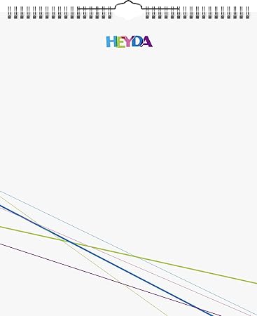 Heyda 2070481 Bastel-/Kreativkalender, 13 Monatsblätter, 297 x 350 mm, Kalendarium immerwährend, Wire-O-Bindung mit Aufhänger