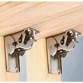 2 Pack 90 Degree self-Locking Folding Hinge Lock Steel Foldable Bracket Hidden Hinge for Extension Brackets of Table Legs Bed Legs and workbenches
