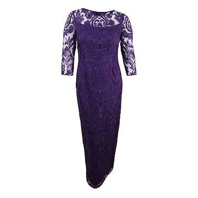alex evenings dress purple Alex Evenings 8160532 - Long 96% Polyester, 4% Spandex Sheath Dress main image 1