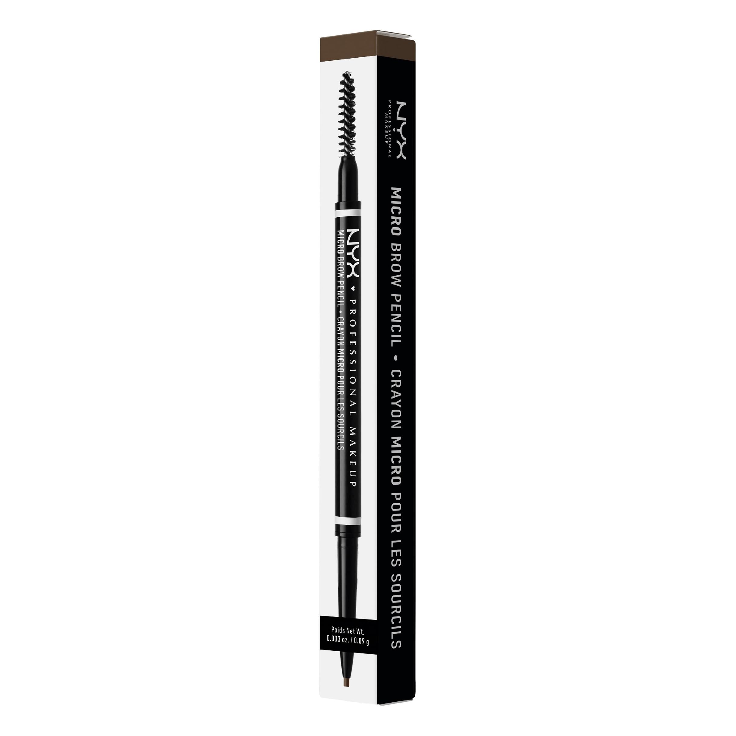 NYX Professional Makeup Brow Pencil, Micro Brow Dual Ended Ultrafine Pencil Tip with Mechanical Brow Tool and Spoolie Brush, Vegan Formula, Shade: Ash Brown