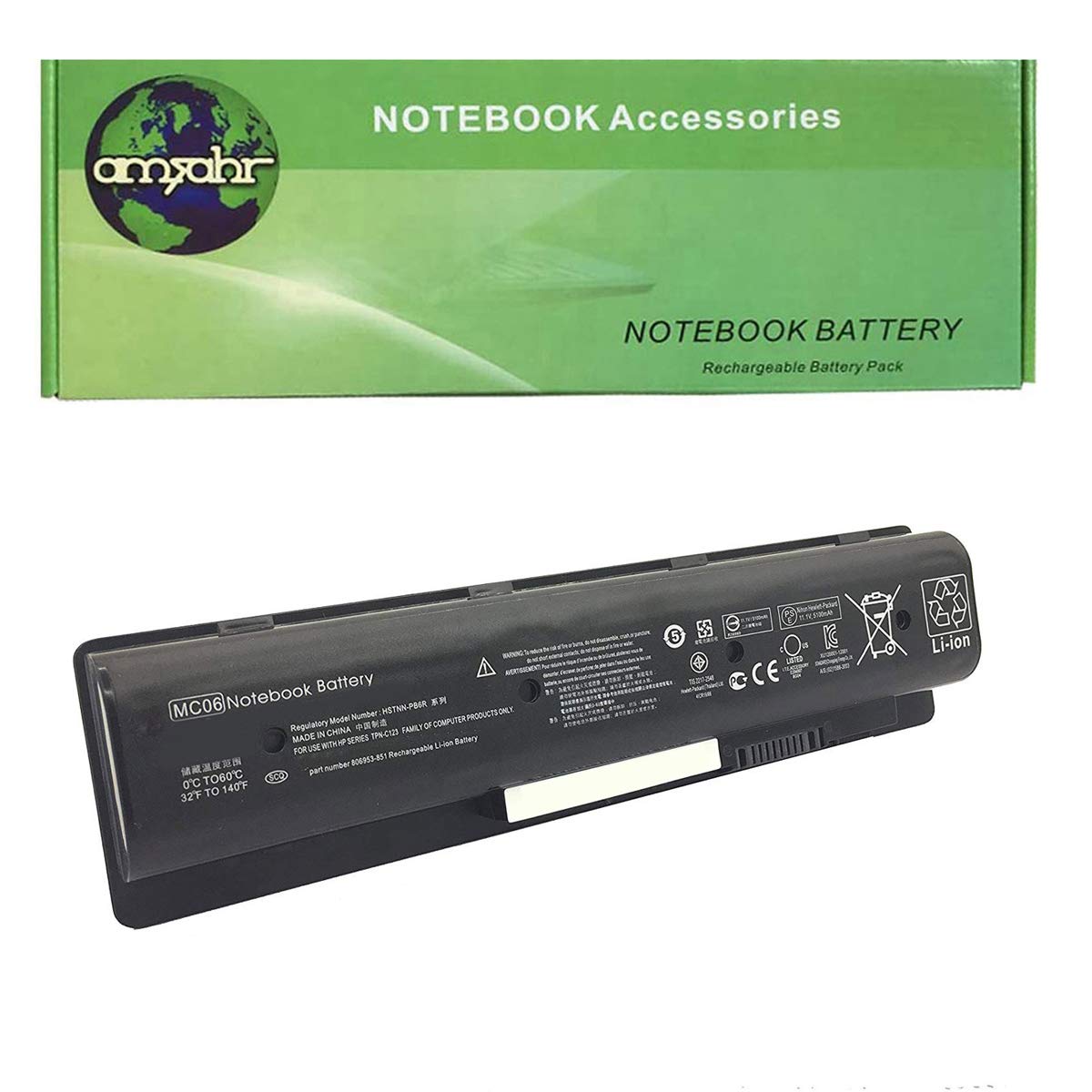 amsahr 14.8 V 2550 mAh Replacement Battery for HP 804073-851/805095-001