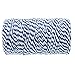 328 Feet Blue Bakers Twine,Cotton Crafts Christmas Holiday Twine,Dark Blue & White String