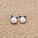 ANBALA Cat Stud Earrings 925 Sterling Silver Ear Studs Freshwater Cultured Pearl Stud Earrings for Women Girls