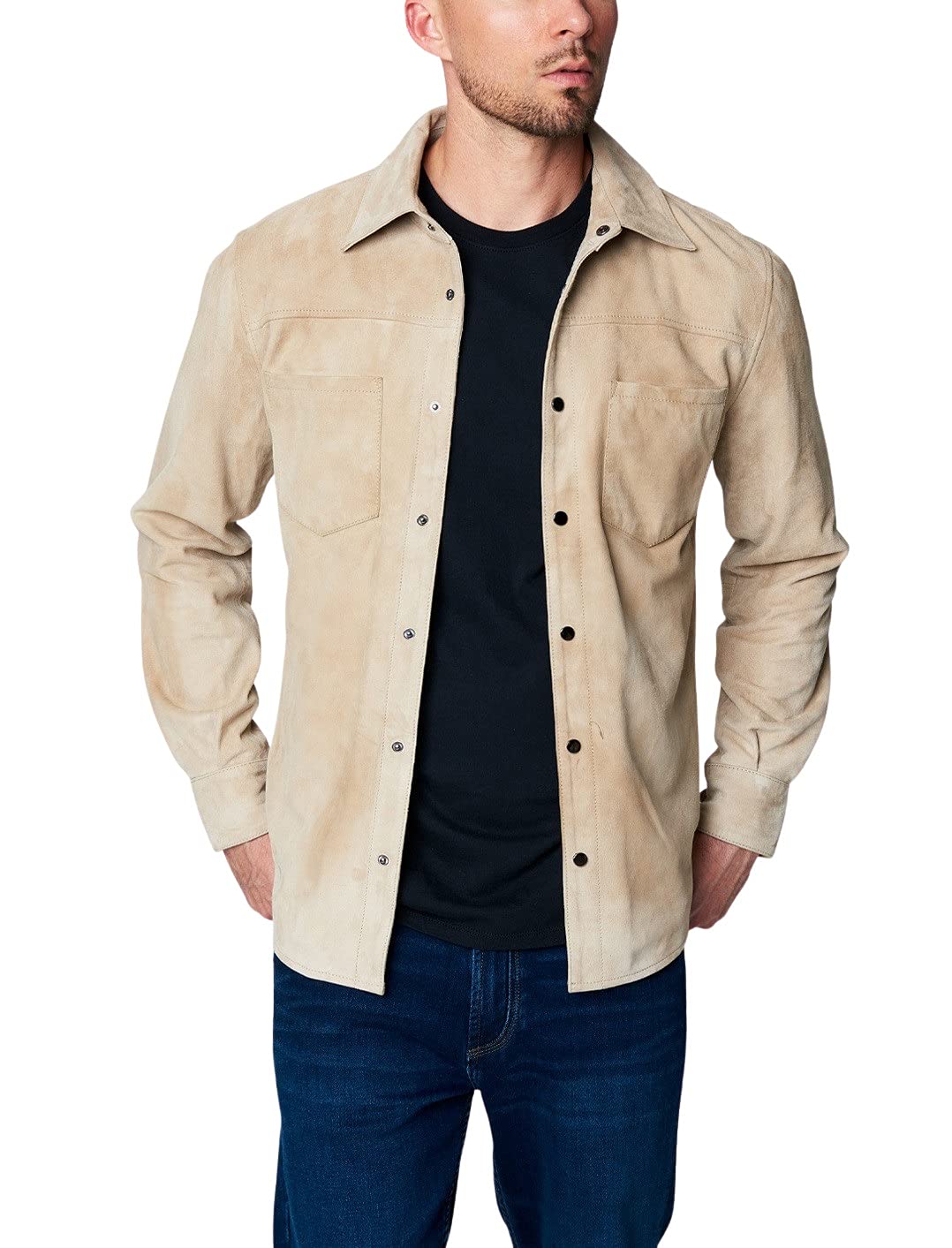 Photo 1 of [BLANKNYC] Mens Luxury Clothing Suede Shirt Jacket, Comfortable & Stylish, Trending Up, X-Large US