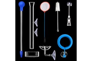 NESTBASICS 11.8 Inch Shrimp Feeding Tube with Shrimp Feeding Dish，Shrimp Feeding Bowl with Suction Cup，Feeding Tube Cleaning Brush，Aquarium Feeder with Bulb，Feeding Ring，Aquarium Sucker Feeding clamp,Fish net