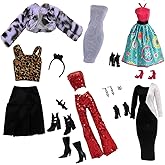 Doll Clothes, 5 Sets Outfits Winter Dresses Pants Windbreaker Hat for 11.5 inch Dolls Accessories Random Style (E)