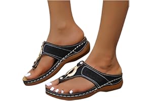 PGOJUNI Womens Sandals Wide Width,Women Orthopedic Diabetic Sandals with Arch Support Wide Width Summer Platform Wedge Sandals