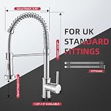Cobbe Kitchen Tap Brushed Nickel Pull Down Sprayer 2 Modes High Arc 360° view 4