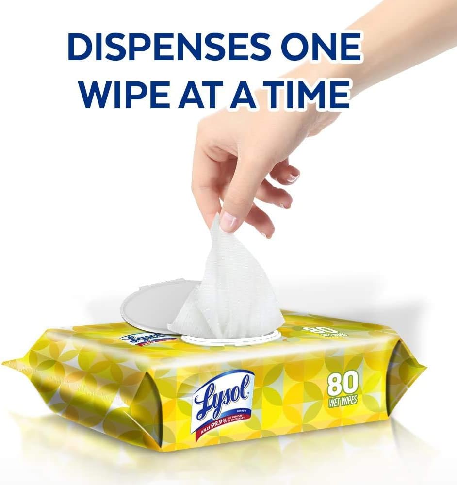 Lysol Handi-Pack Disinfecting Wipes, Lemon and Lime Blossom, Cleaning Wipes, Antibacterial Wipes, Sanitizing Wipes, Cleaning Supplies 80 Count (Pack of 4): Health & Personal Care