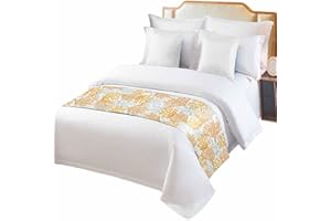 DecorLovee Orange Gray Coral Coastal Bed Runners for Queen Size Bed, Beach Bed Throws for Foot of Bed, Nautical Bed Runner