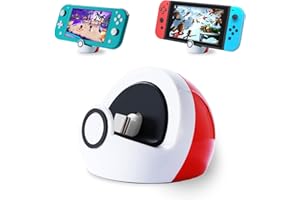 Antank Tiny Charging Dock Compatible with Nintendo Switch/Switch Lite, Portable Docking Station Easy for Travel - White & Red