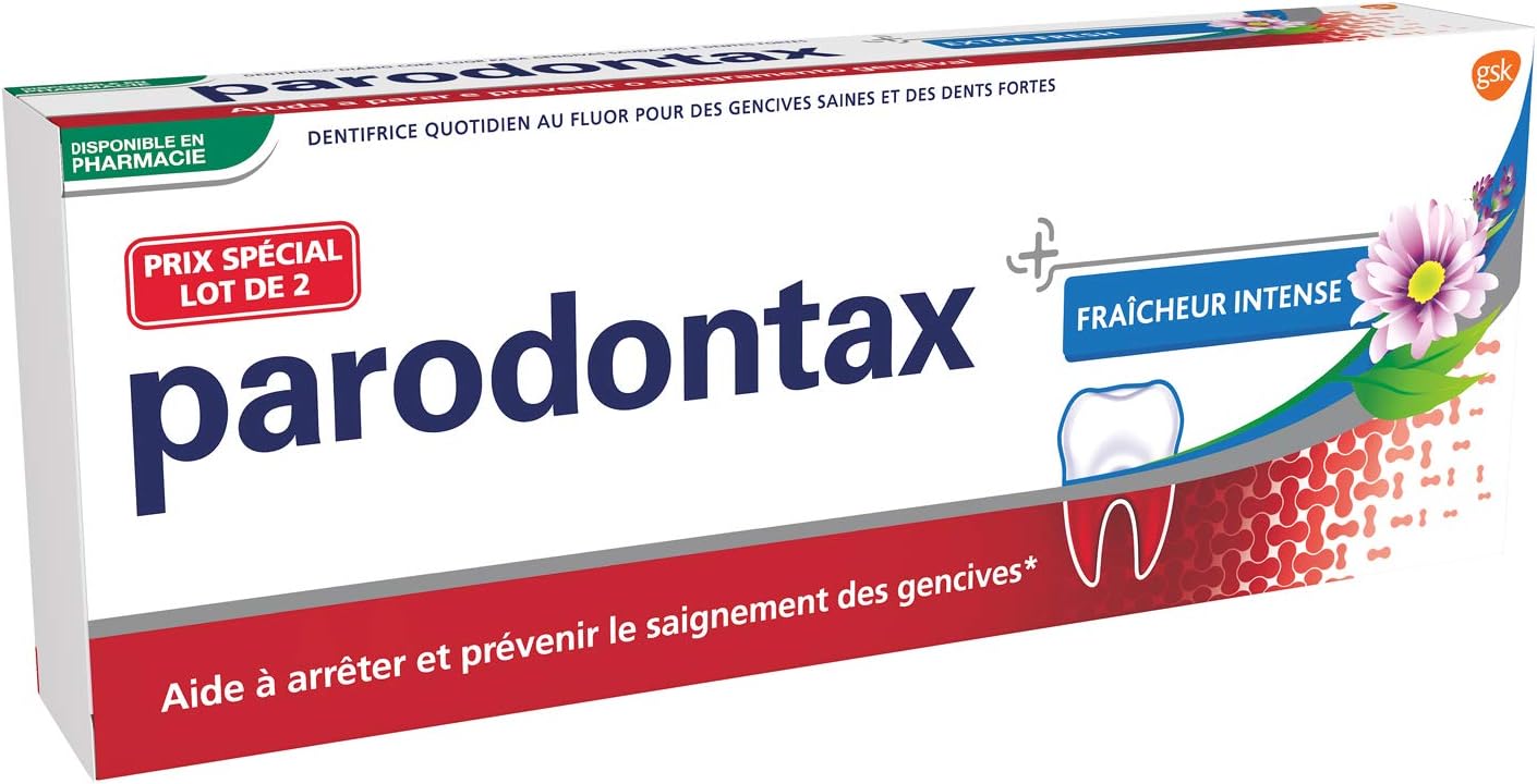 Parodontax Toothpaste Intense Freshness 2 x 75ml, Parodontax Fluorescent Toothpaste Intense Freshness Pack of 2 X 75 Ml