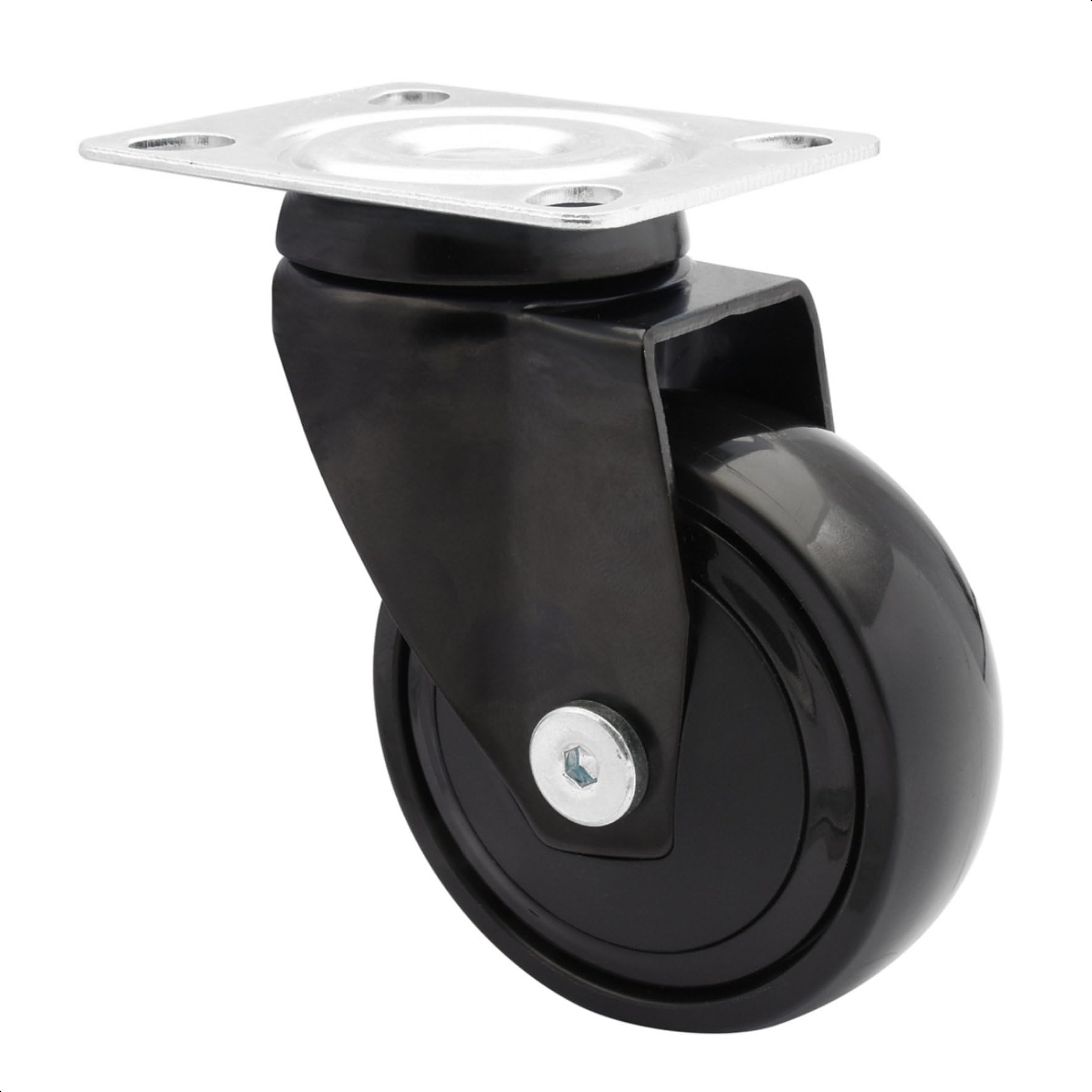 WAGNER design - 3C - swivel castor/furniture castor - black, soft tread, diameter Ø 75 mm, ball bearing, load capacity 75 kg - 01227701