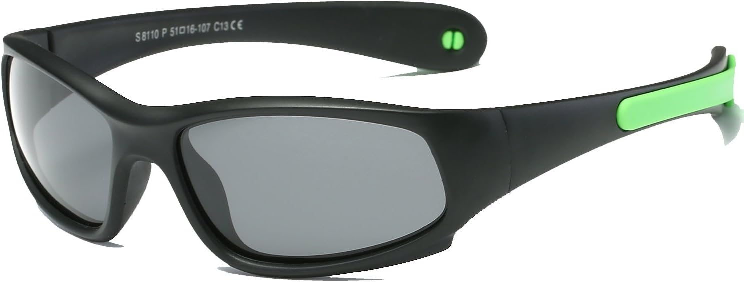 SojoS Kids Rubber Flexible Polarized Sunglasses for Baby Age 3-10 SK207