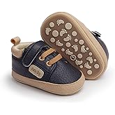 HsdsBebe Baby Boys Girls Pu Leather Hard Bottom Walking Sneakers Toddler Rubber Sole First Walkers Infant Cartoon Slippers Crib Shoes