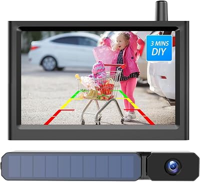 AUTO-VOX Solar Powered Wireless Reversing Camera Kit IP69K 3 Min DIY Car