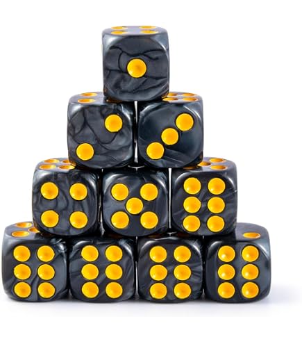 Set Dadi Chessex D6 Gemini – Nero/Grigio Con Verde – 12 Mm – CHX 26845