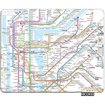 Nicokee Map Gaming Mousepad New York Subway Map Mouse Pad Rectangle Mouse Mat for Computer Desk Laptop Office 9.5 X 7.9 Inch Non-Slip Rubber
