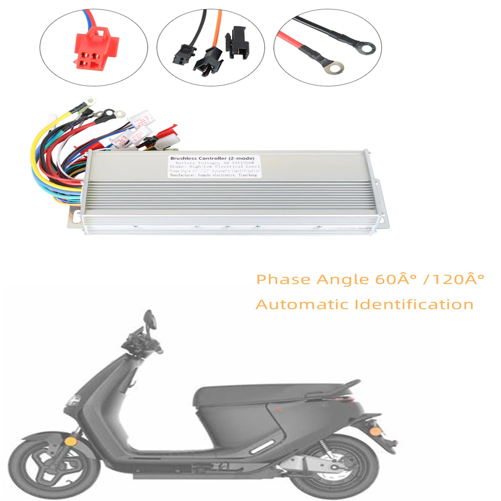 WFLNHB 48/72V 1500W Brushless DC Electric Motor Speed Control Box(2-mode) Replacement for Electric Bicycle Scooter