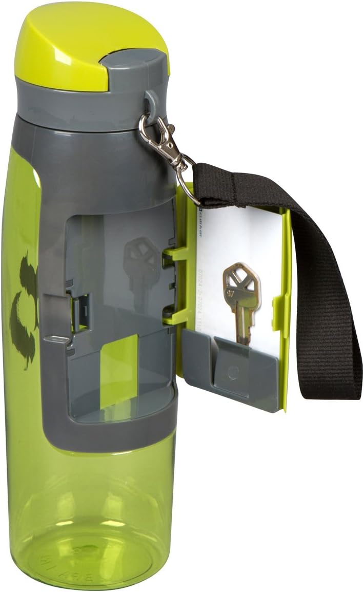 Splendid Kangaroo Water Bottle (2 Colors) with Storage Compartment and Attachable Lanyard: 25 Oz, Ideal for Holding Cards and Keys While Exercising, Working, in Class and More. Includes List of Healthy Ways to Make Water Taste Better