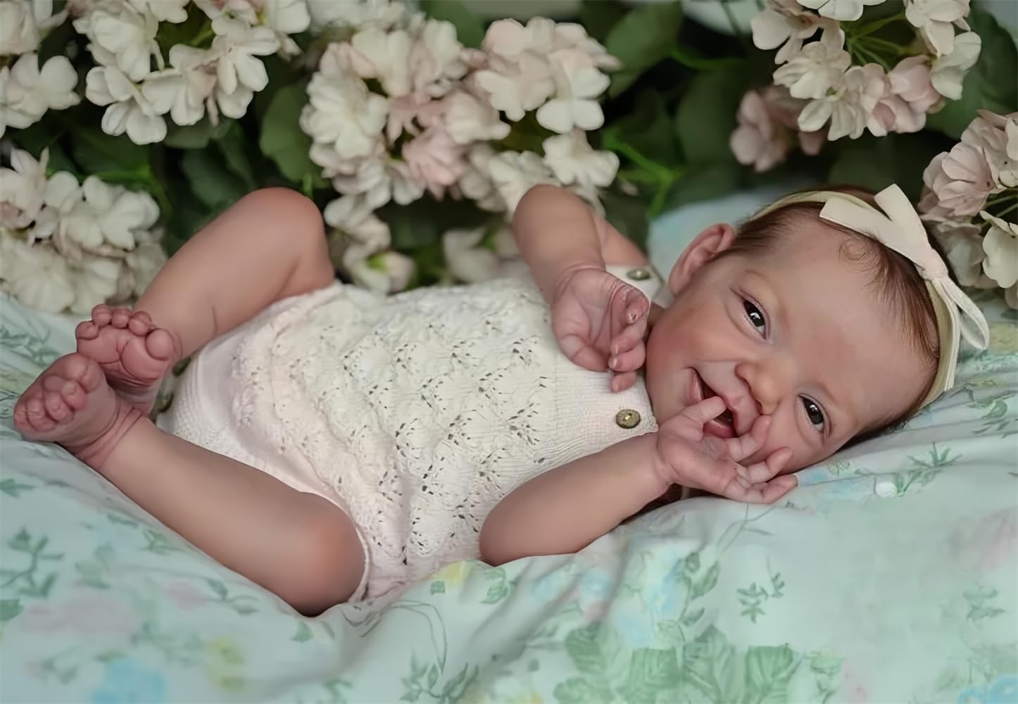 MAIHAO Reborn Baby Dolls 20 Inch Realistic Reborn Doll Girl Lifelike Baby Doll Real Life Like Looking Newborn Dolls Handmade Smiling Soft Cloth Body