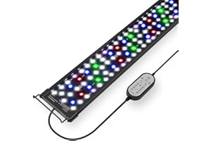 Gamalta Aquarium Light,26W 24/7 Natural Mode,9 Light Modes(Water Grass Mode & 7 Colors & Cycle),Adjustable Timer and 7 Color Brightness - with Expandable Mounting Bracket for 30~36IN Fish Tank