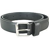VANGELO Kid Classic Dress Belts with Silver Buckle Black Brown Cognac Ivory White Fit for Waist from 18 to 30 Inch