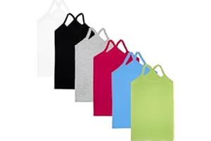 Phedrew Girls Dance Tank Tops Cotton Cami Tank Scoop Neck Undershirts 6-Pack