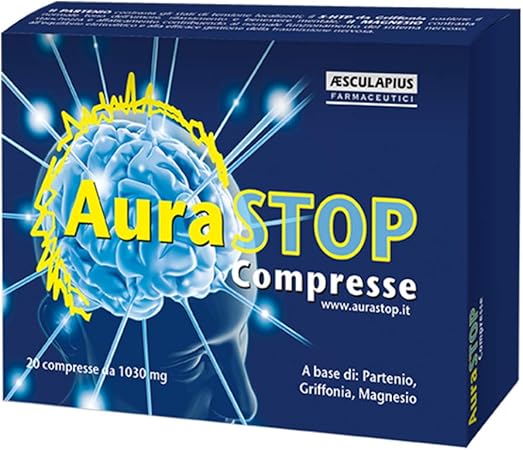 Aurastop Compresse Integratore Naturale Contro Mal Di Testa Cefalea Emicrania Amazon It Salute E Cura Della Persona