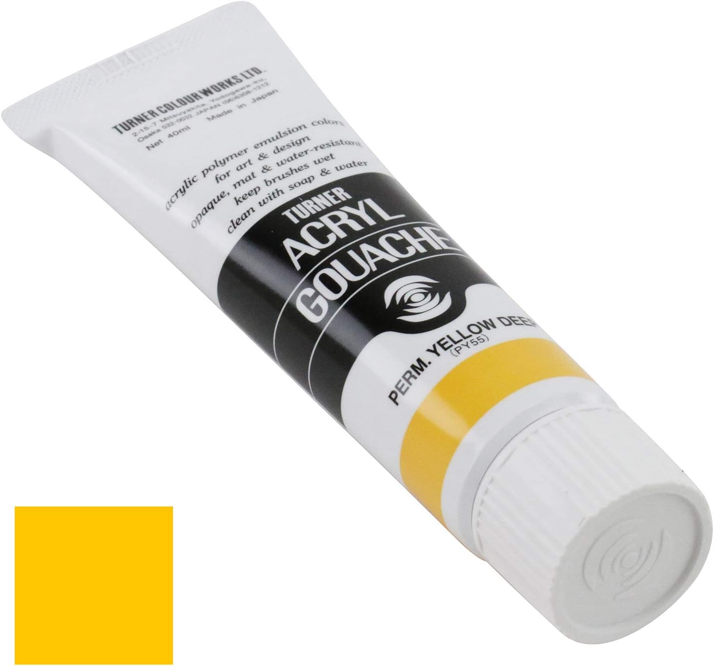 40ml Turner Acrylic Gouache Permanent Yellow Deep 12